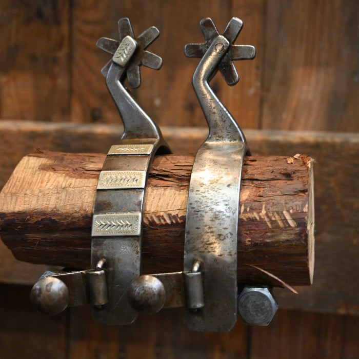 Danny Pollard 6pt. Silver Mounted Spurs