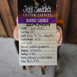 14" JEFF SMITH XTREME BARREL SADDLE Saddles Jeff Smith   