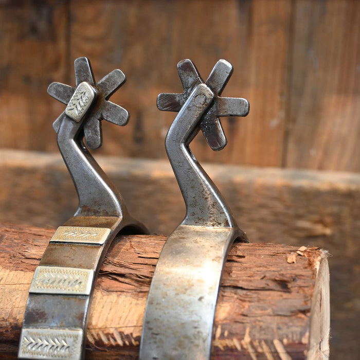 Danny Pollard 6pt. Silver Mounted Spurs
