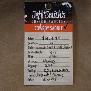 16" JEFF SMITH COWBOY SADDLE Saddles Jeff Smith