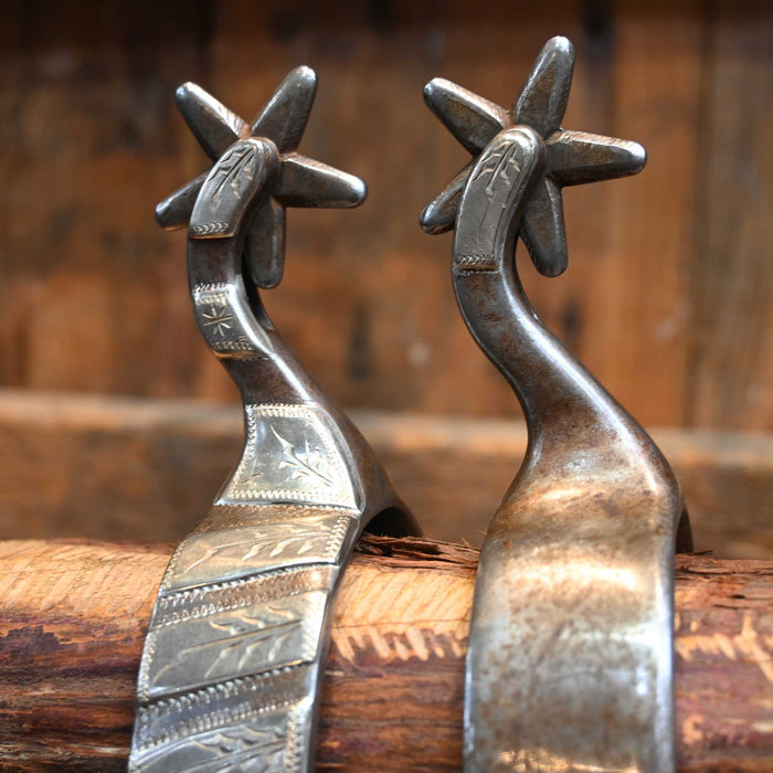 Cutrell 5pt. Silver Mounted Spurs