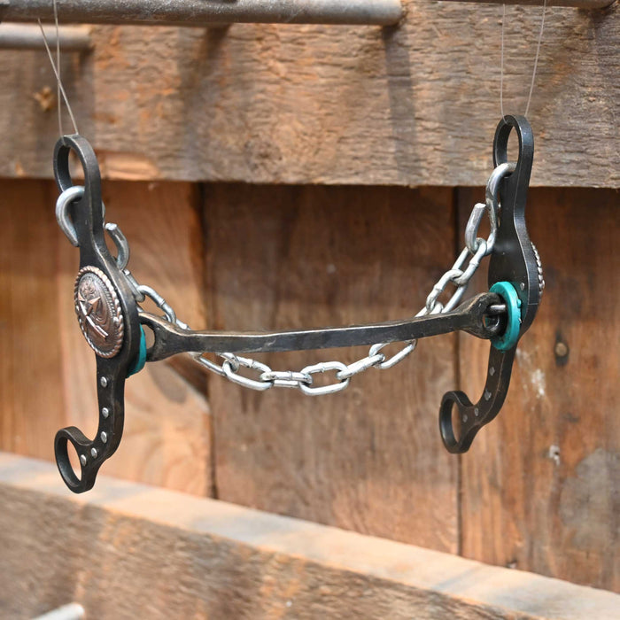 Paul Petska Square Mullen Bit w/Copper Arrow Conchos