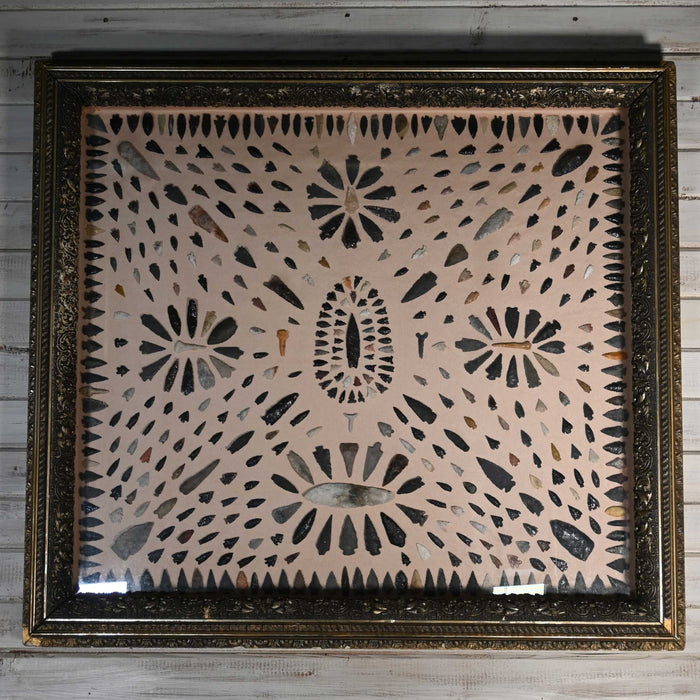 Early 1900's Framed Nevada Points w/538 Arrowheads - Frame is dated back to the 1800's Collectibles MISC