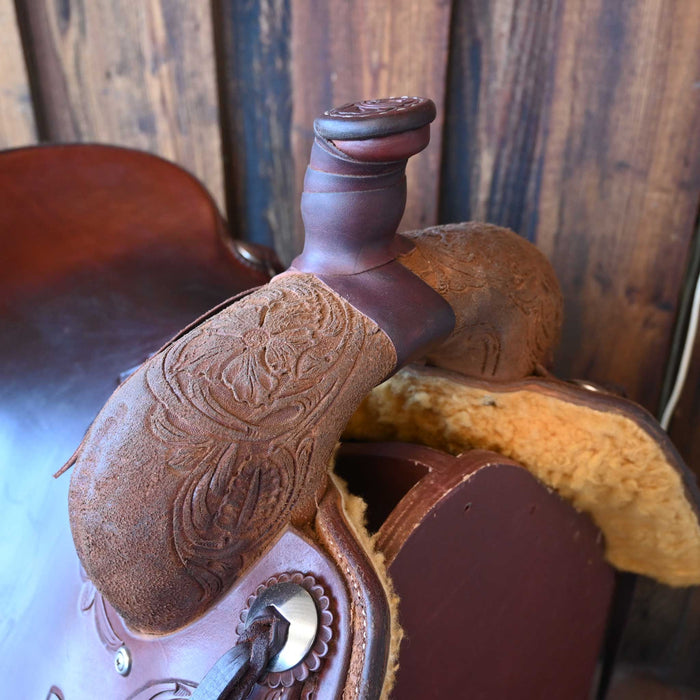 15.5" USED JEFF SMITH RANCH CUTTER SADDLE