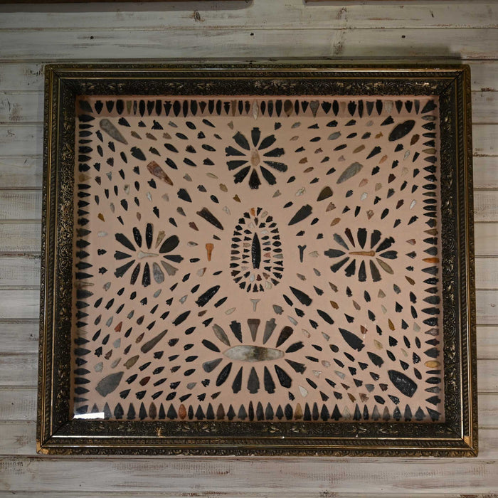 Early 1900's Framed Nevada Points w/538 Arrowheads - Frame is dated back to the 1800's Collectibles MISC