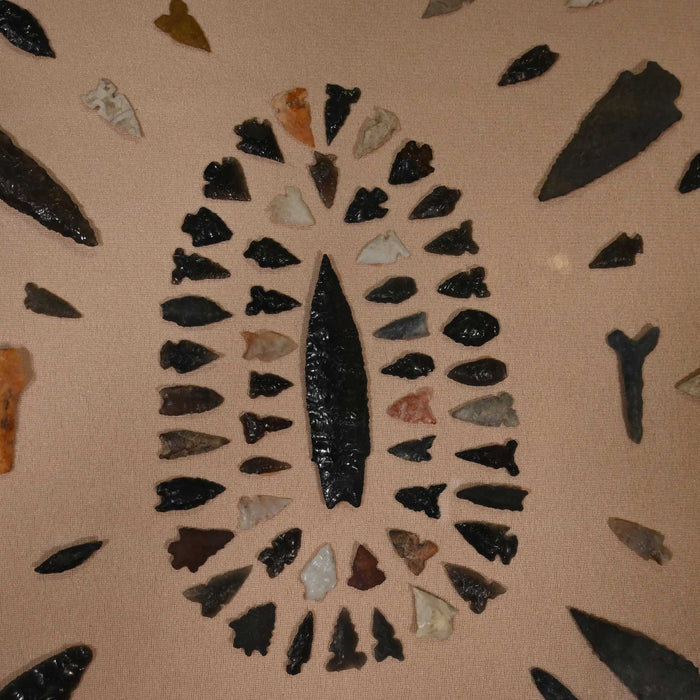 Early 1900's Framed Nevada Points w/538 Arrowheads - Frame is dated back to the 1800's Collectibles MISC