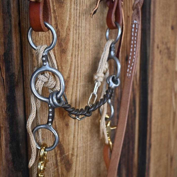 Twisted Wire Snaffle Gag Bridle Rig w/All New Leather