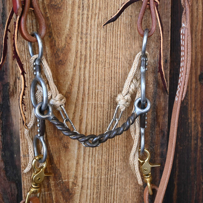 Twisted Wire Snaffle Gag Bridle Rig w/All New Leather