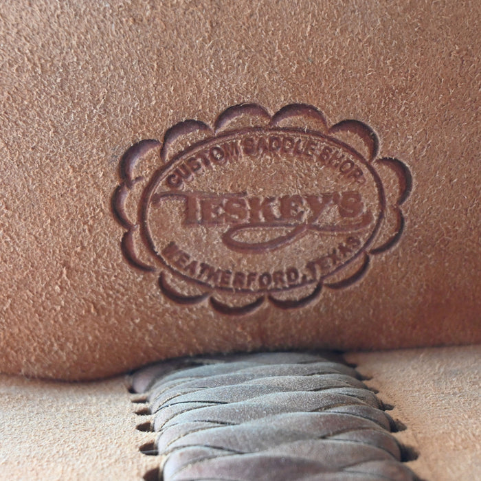14" USED TESKEY'S TEAM ROPING SADDLE