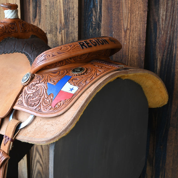 14" USED JEFF SMITH CALF ROPING SADDLE