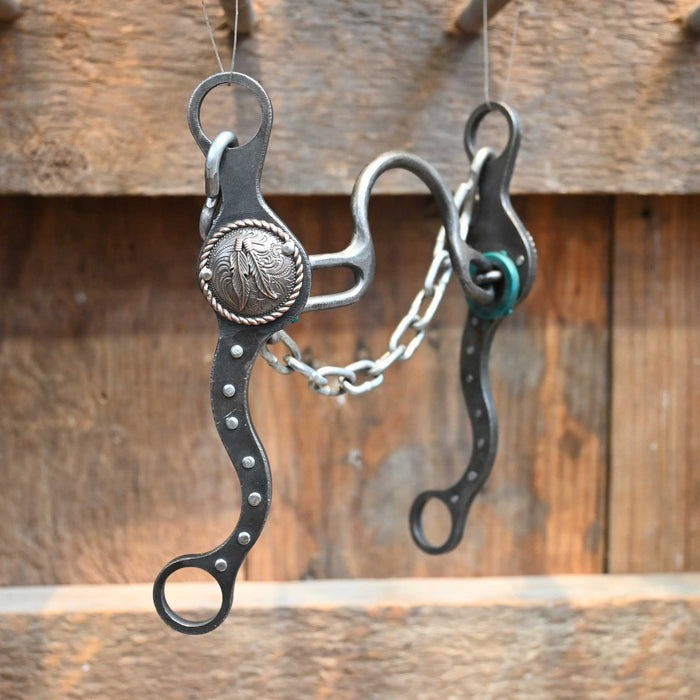 Paul Petska Solid Port Bit w/Copper Feather Conchos