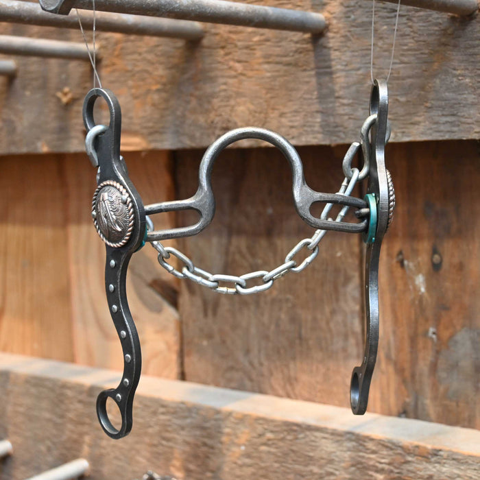 Paul Petska Solid Port Bit w/Copper Feather Conchos