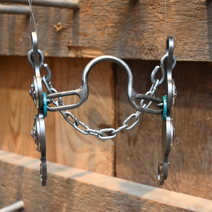 Paul Petska Solid Port Bit w/Turquoise Square Conchos