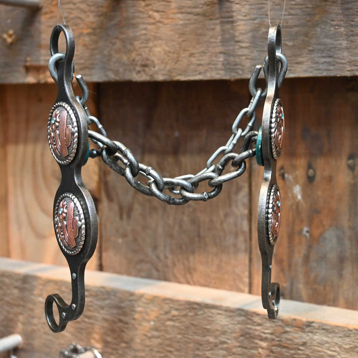 Paul Petska Chain Bit w/Copper Cactus Conchos