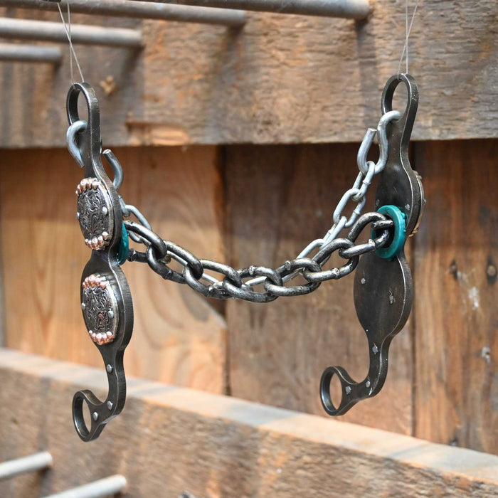 Paul Petska Chain Bit w/Copper Spotted Conchos