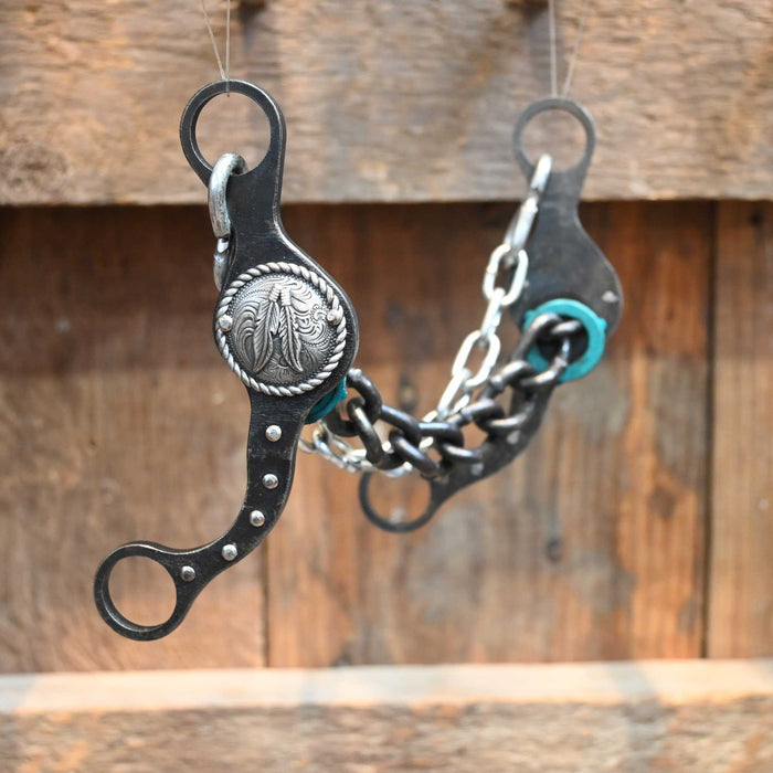 Paul Petska Chain Bit w/Silver Feather Conchos
