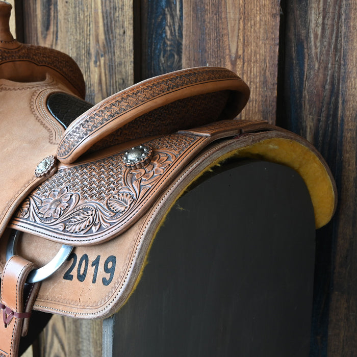 14" USED TRENT WARD CALF ROPING SADDLE