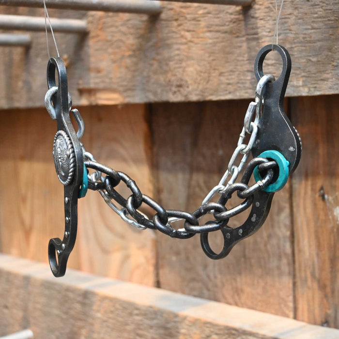 Paul Petska Chain Bit w/Silver Feather Conchos