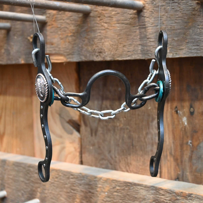 Paul Petska Ported Chain Bit w/Copper Feather Concho