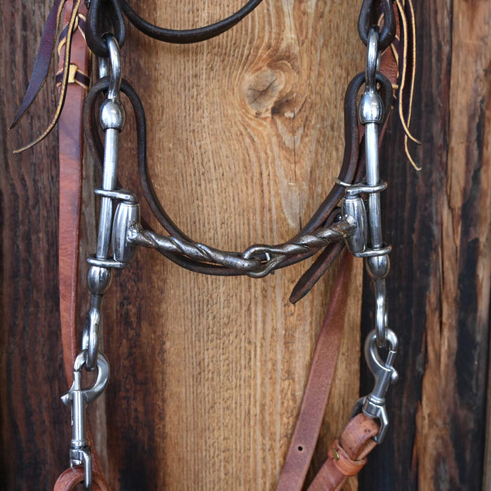 Cow Horse Supply Twisted Wire Snaffle Bridle Rig w/Browband Headstall Tack - Rigs Cow Horse Supply