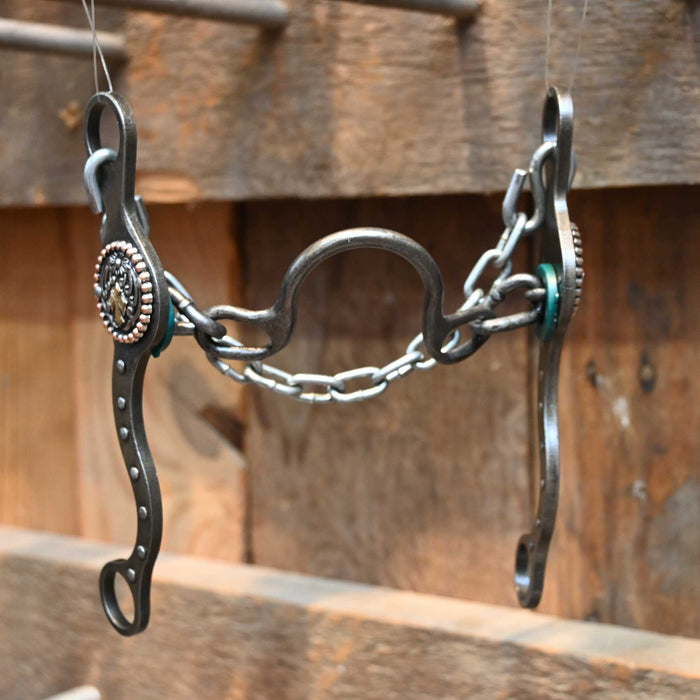 Paul Petska Ported Chain Bit w/Gold Cross Concho