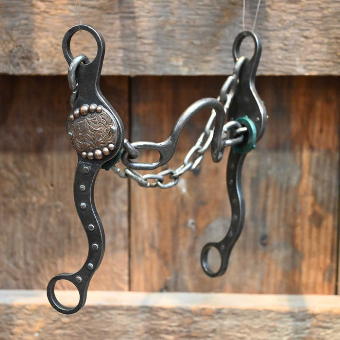 Paul Petska Ported Chain Bit w/Copper Spotted Concho