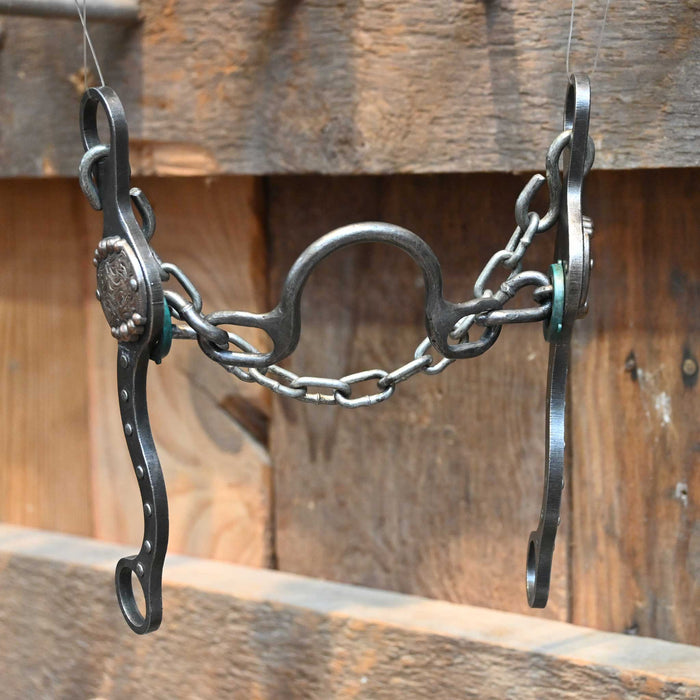Paul Petska Ported Chain Bit w/Copper Spotted Concho