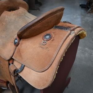 14" USED TESKEY'S ROPING SADDLE Saddles Teskey's Saddlery