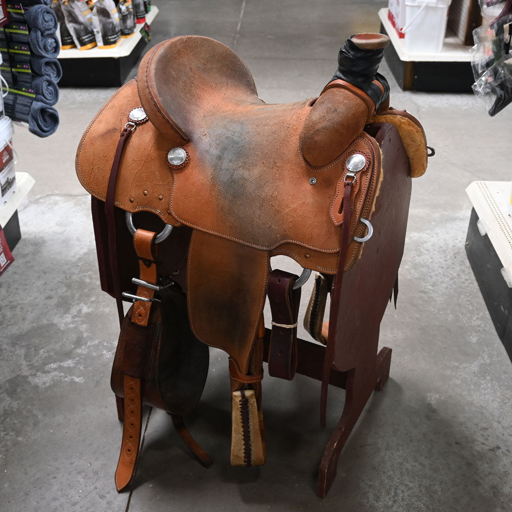 14.5" USED SLONE ROPING SADDLE