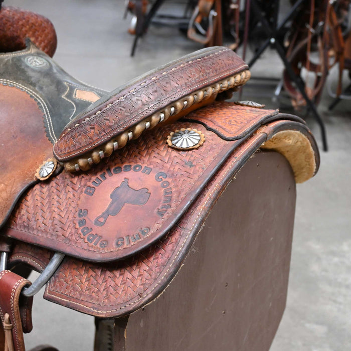 14.5" USED DOUBLE J TEAM ROPING SADDLE