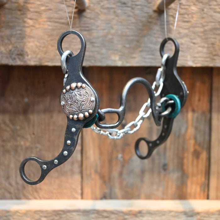 Paul Petska Ported Chain Bit w/Copper Dotted Concho