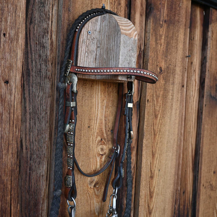 Classic Equine Ricky Green Chain Bridle Rig w/Browband Headstall