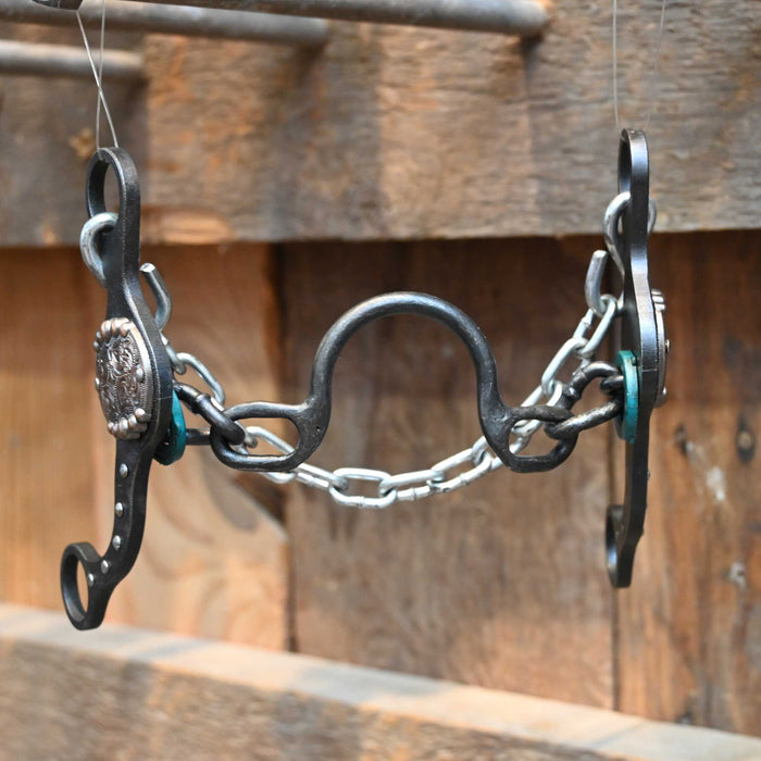 Paul Petska Ported Chain Bit w/Copper Dotted Concho