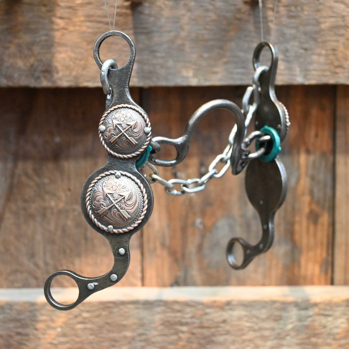 Paul Petska Ported Chain Bit w/Copper Arrow Concho