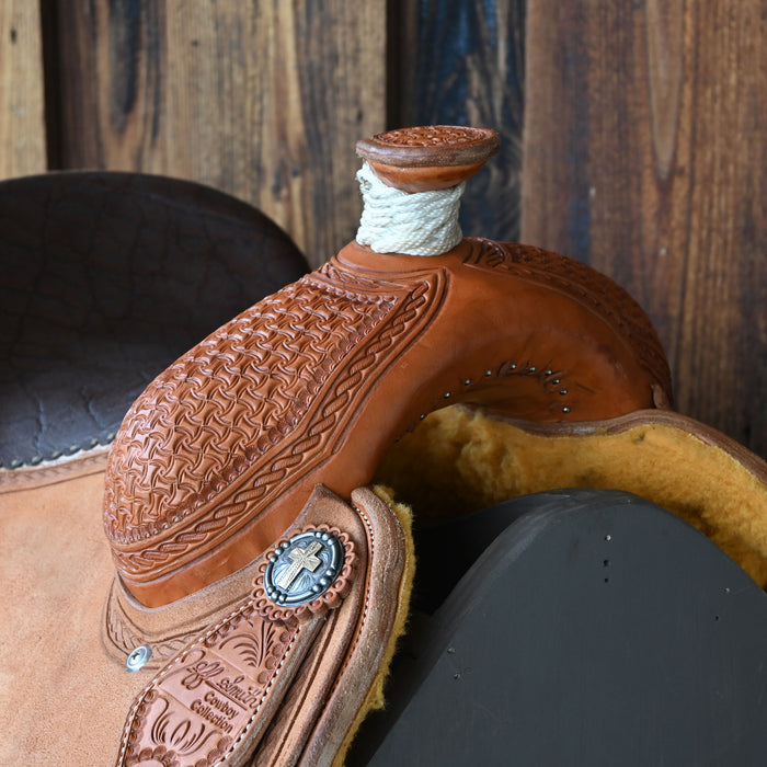 14" USED JEFF SMITH CALF ROPING SADDLE