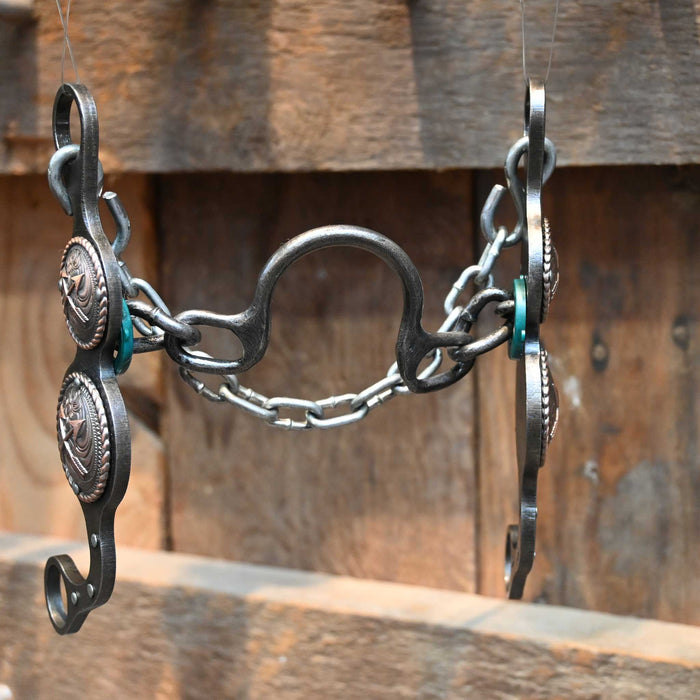 Paul Petska Ported Chain Bit w/Copper Arrow Concho