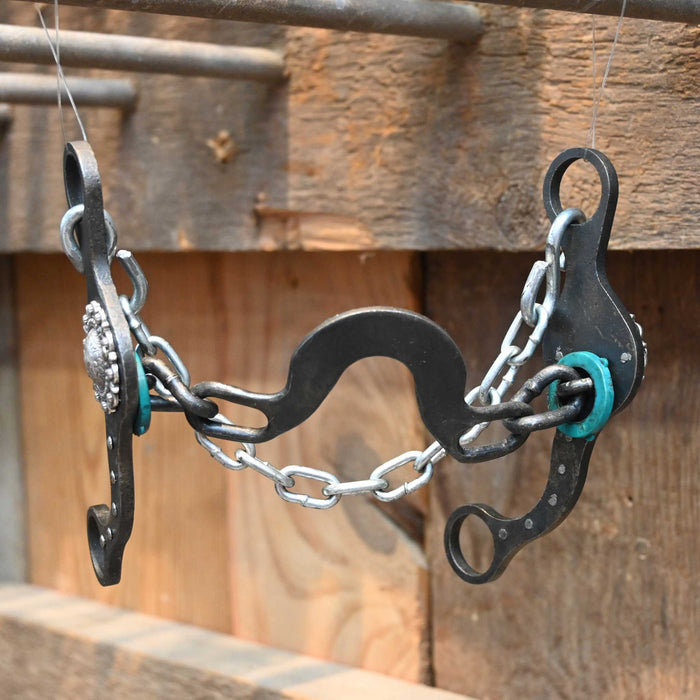 Paul Petska Washer Ported Chain Bit w/Classic Silver Concho