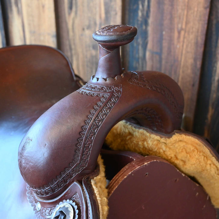 16" USED JEFF SMITH RANCH CUTTER SADDLE