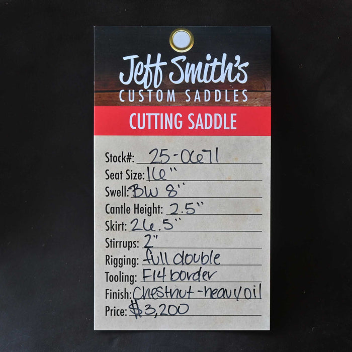 16" USED JEFF SMITH BUSTER WELCH CUTTING SADDLE Saddles - Used Jeff Smith