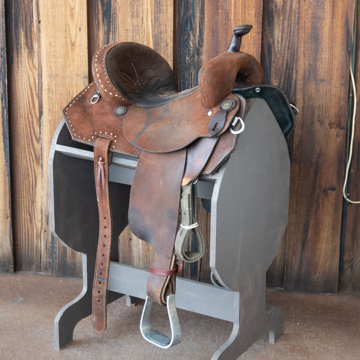 13" USED DOUBLE J PRO BARREL SADDLE Saddles - Used DOUBLE J SADDLERY