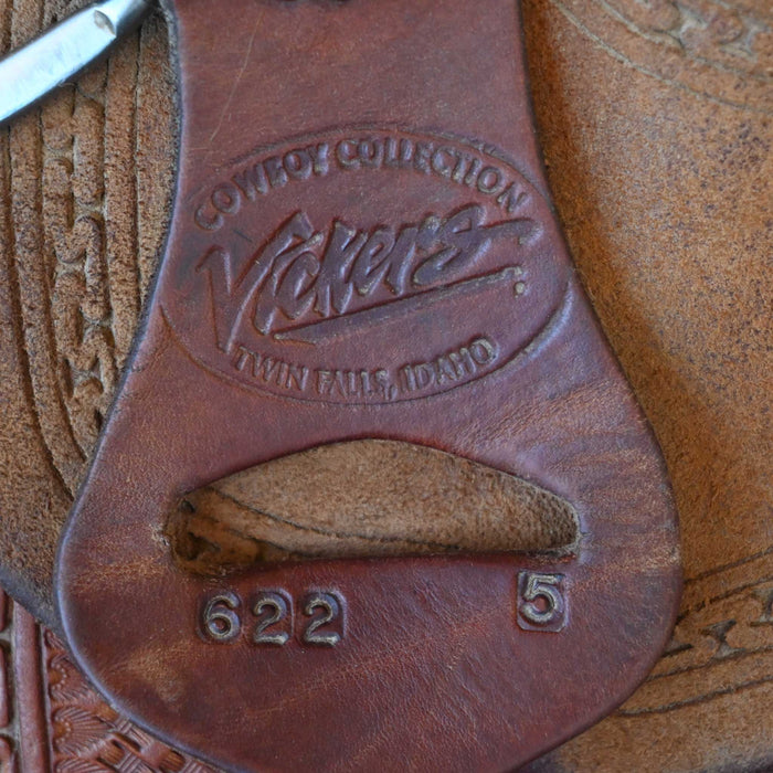 15" USED VICKERS TEAM ROPING SADDLE