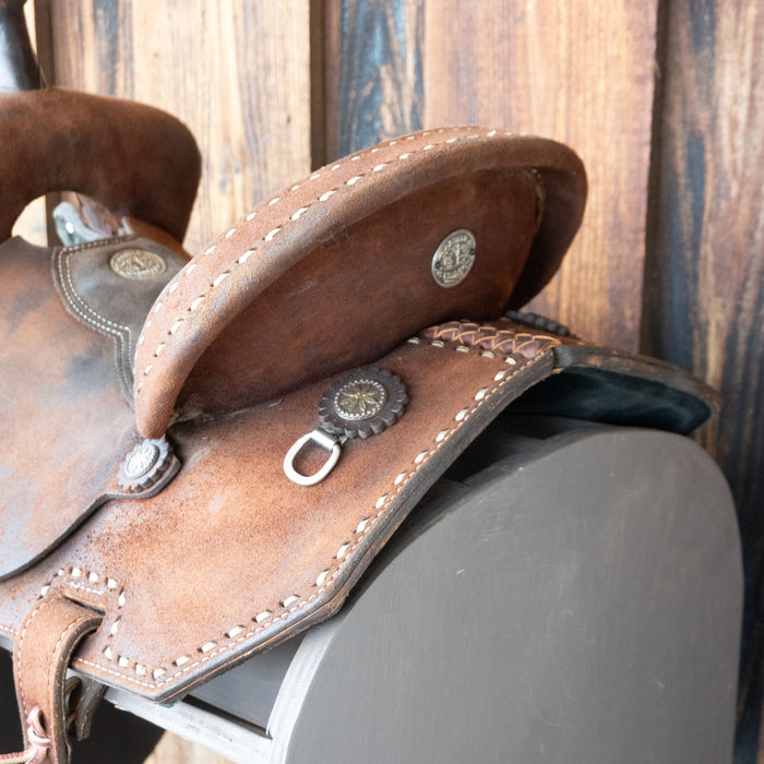 13" USED DOUBLE J PRO BARREL SADDLE Saddles - Used DOUBLE J SADDLERY