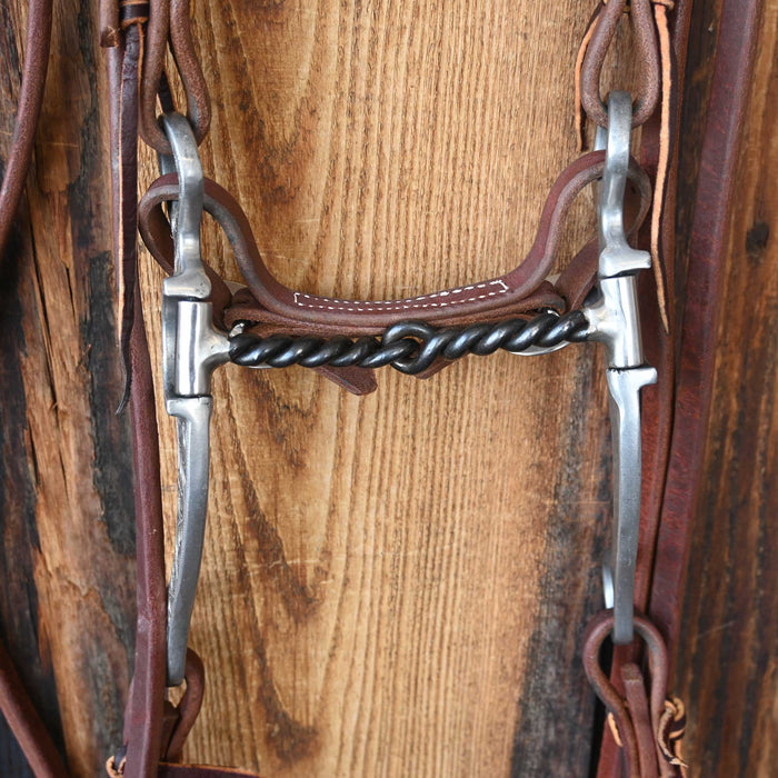 Twisted Wire Snaffle Bridle Rig w/Single Ear Headstall
