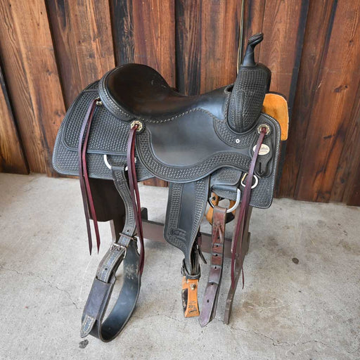 16.5" USED JEFF SMITH BUSTER WELCH COWBOY COLLECTION CUTTING SADDLE Saddles - Used Jeff Smith
