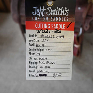 16.5" USED JEFF SMITH COWBOY COLLECTION CUTTING SADDLE Saddles Jeff Smith   