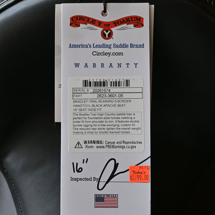 16" CIRCLE Y BRADLEY TRAIL SADDLE