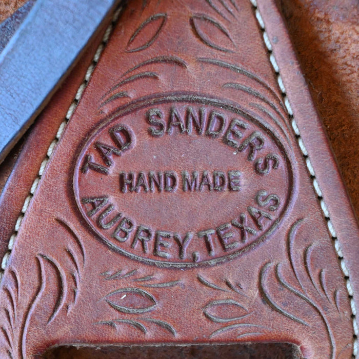 15.5" USED TAD SANDERS TEAM ROPING SADDLE