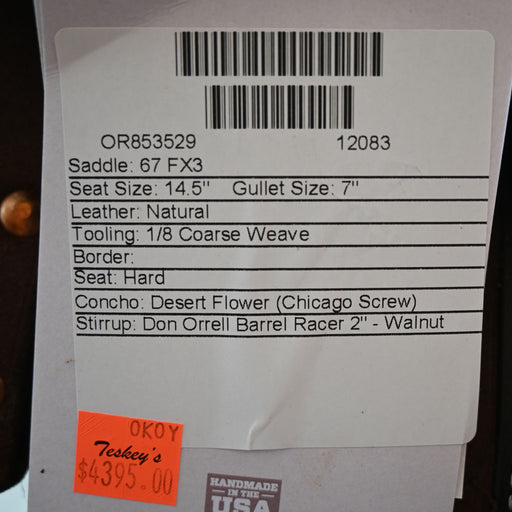 14.5" MARTIN FX2 BARREL SADDLE Saddles - New Martin Saddlery