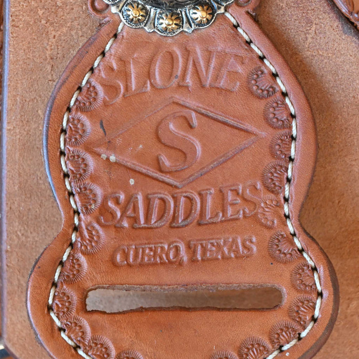 13.5" USED SLONE SADDLE TEAM ROPING SADDLE