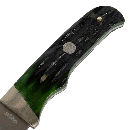 TX Cutlery Green Bone Handle Fix Blade with Sheath Knives Texas Cutlery
